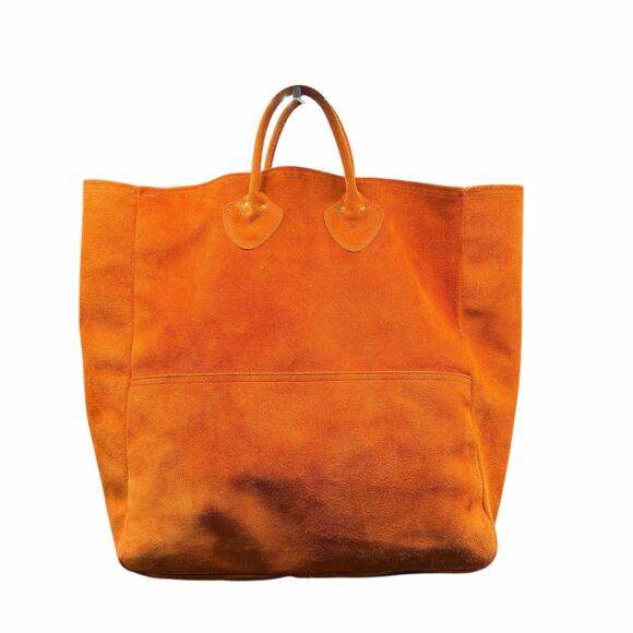 Vintage L.L.Bean Suede Tote Bag Brown XL 1980s Made in USA rare hard to find - Picture 1 of 16